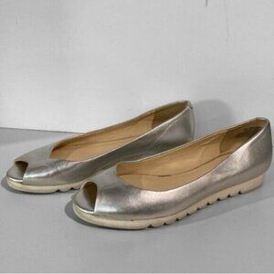 Nine West Leather Silver flats Size 5
